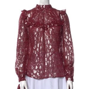 Veronica Beard Silk and Metallic Blouse